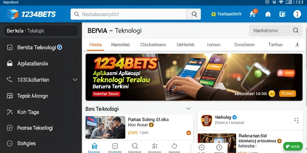 Antarmuka aplikasi 1234BETS yang modern dan intuitif.