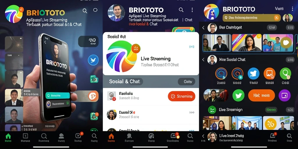 Antarmuka aplikasi BRIOTOTO yang menonjolkan fungsi Live Streaming.