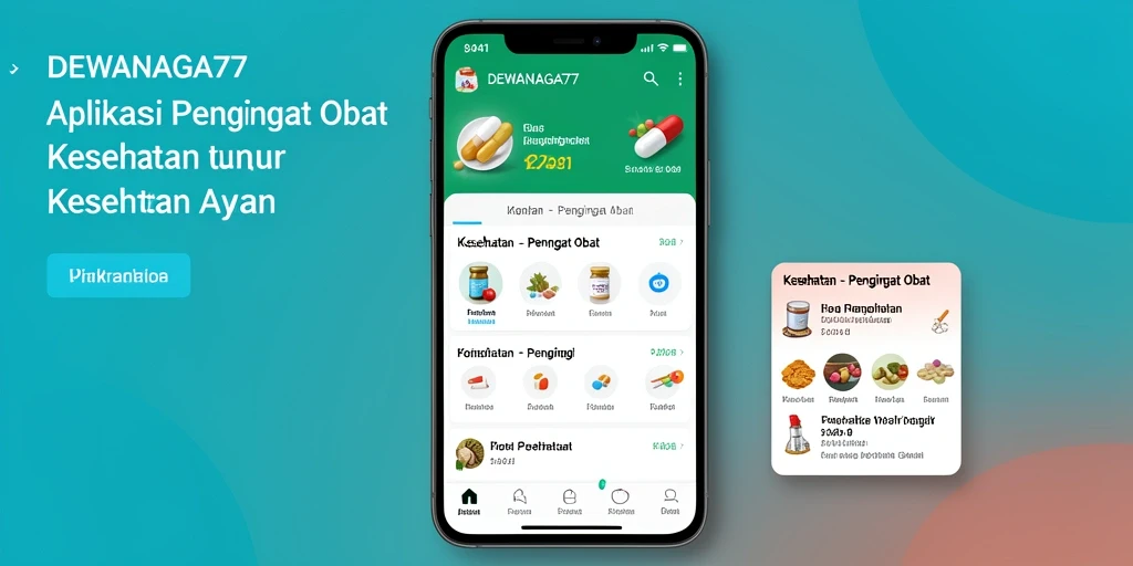 Tampilan antarmuka aplikasi pengingat obat DEWANAGA77 yang intuitif dan informatif.