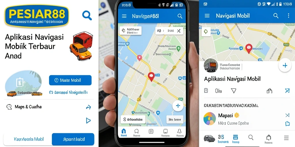 Antarmuka PESIAR88 yang intuitif dan informatif untuk navigasi mobil.