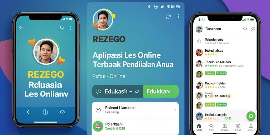 Antarmuka pengguna REZEGO yang menarik untuk Les Online.