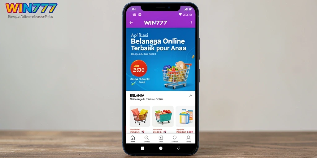 Screenshot antarmuka aplikasi WIN777 yang memudahkan belanja online.