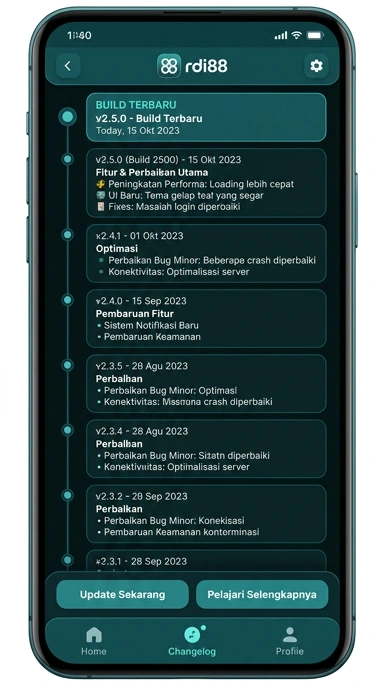 Riwayat Versi APK rdi88 untuk Pengguna Android